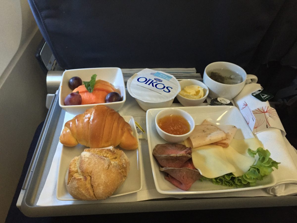 TAP Portugal A320 Business Class Frühstück