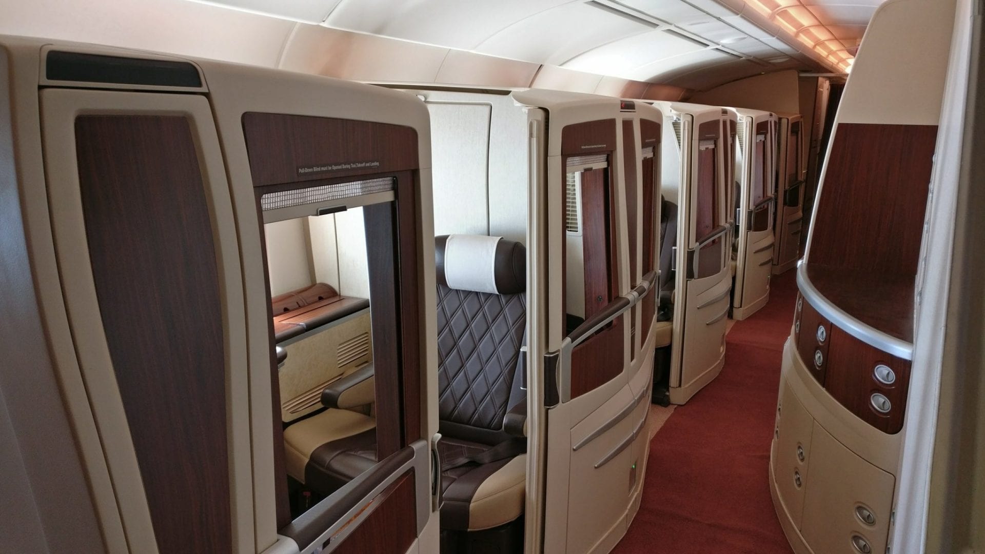singapore airlines airbus a380 first suites class kabine 6