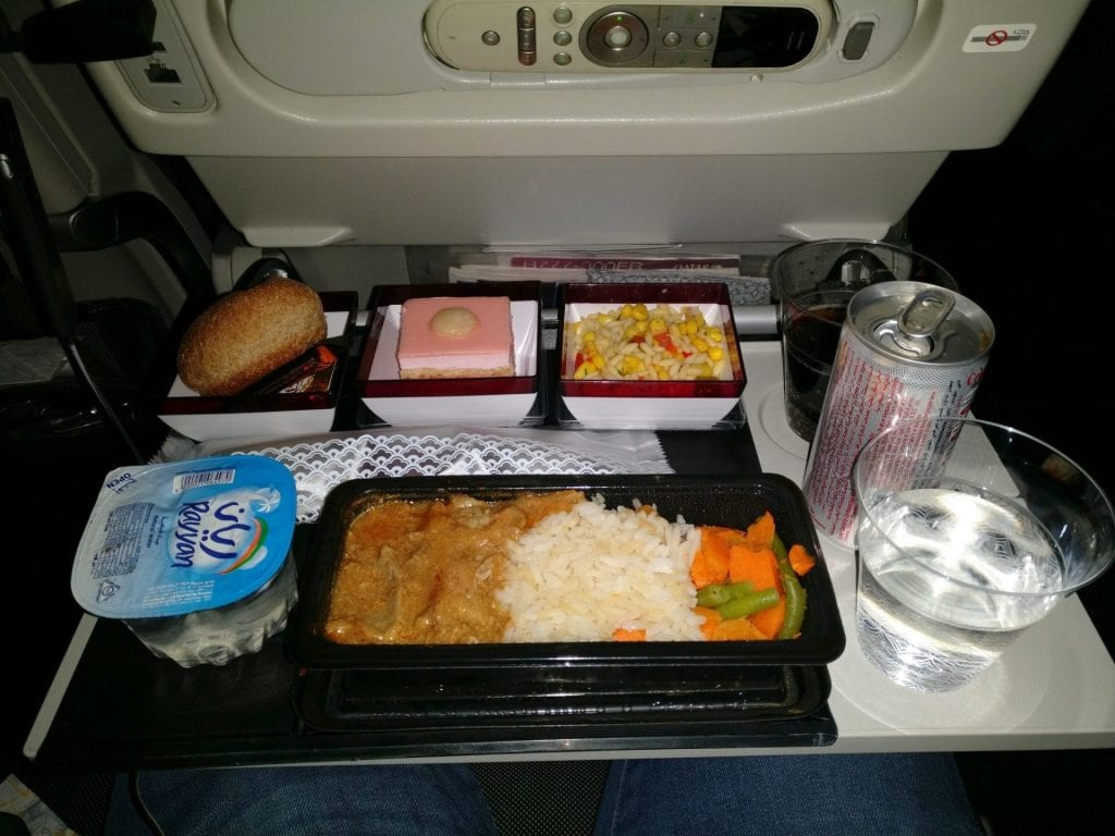 Qatar Airways Economy Class Boeing 777 Dinner
