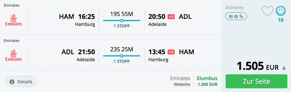 Teure Flüge von Hamburg nach Adelaide