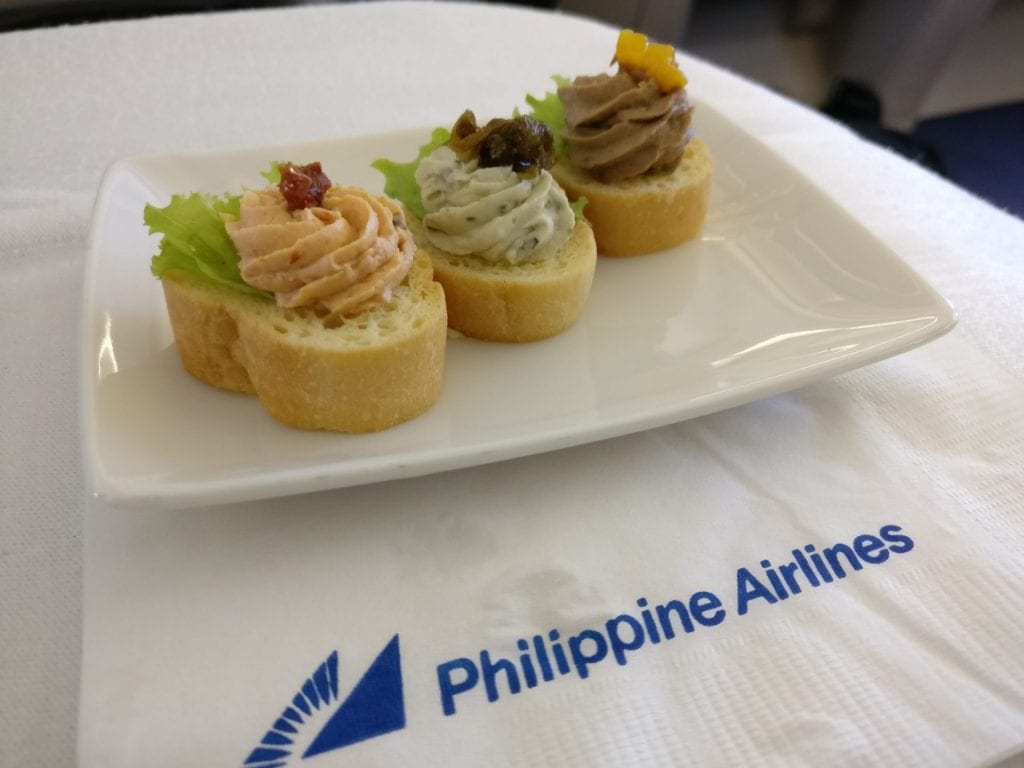 Philippine Airlines Business Class Airbus A340 Amuse Bouche