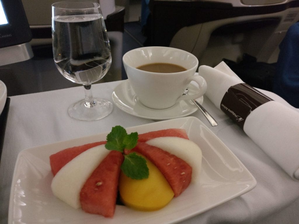 Philippine Airlines Business Class Airbus A340 Breakfast