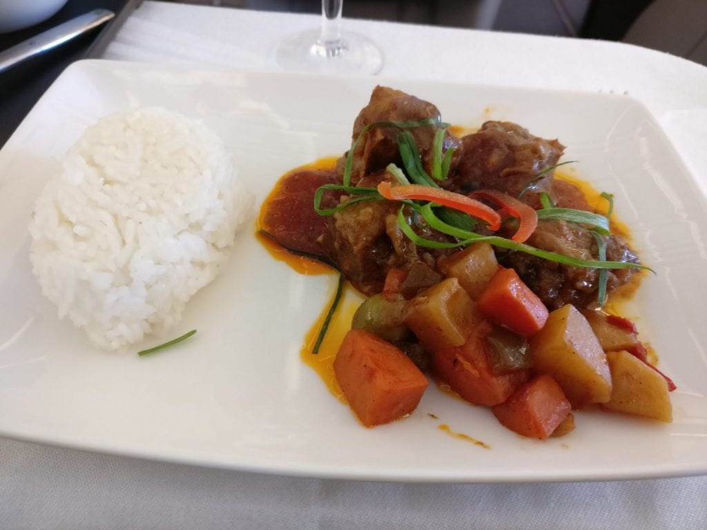 Philippine Airlines Business Class Airbus A340 Lunch 2
