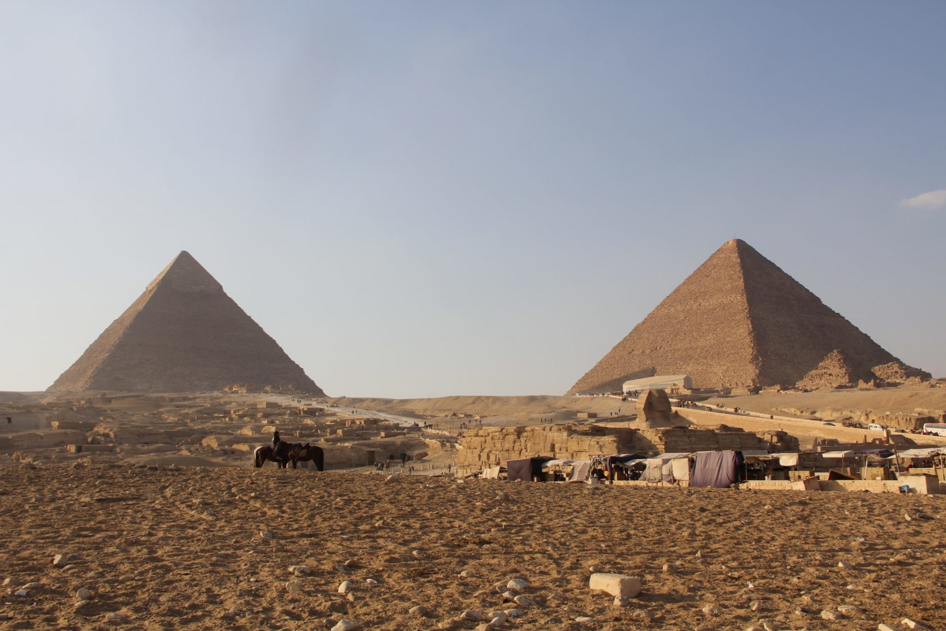 Pyramids of Gizeh with Sphinx