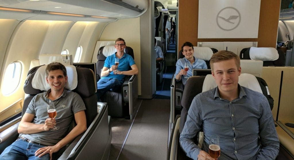 reisetopia in der Lufthansa First Class mit dem Amex Business Platinum Bonus