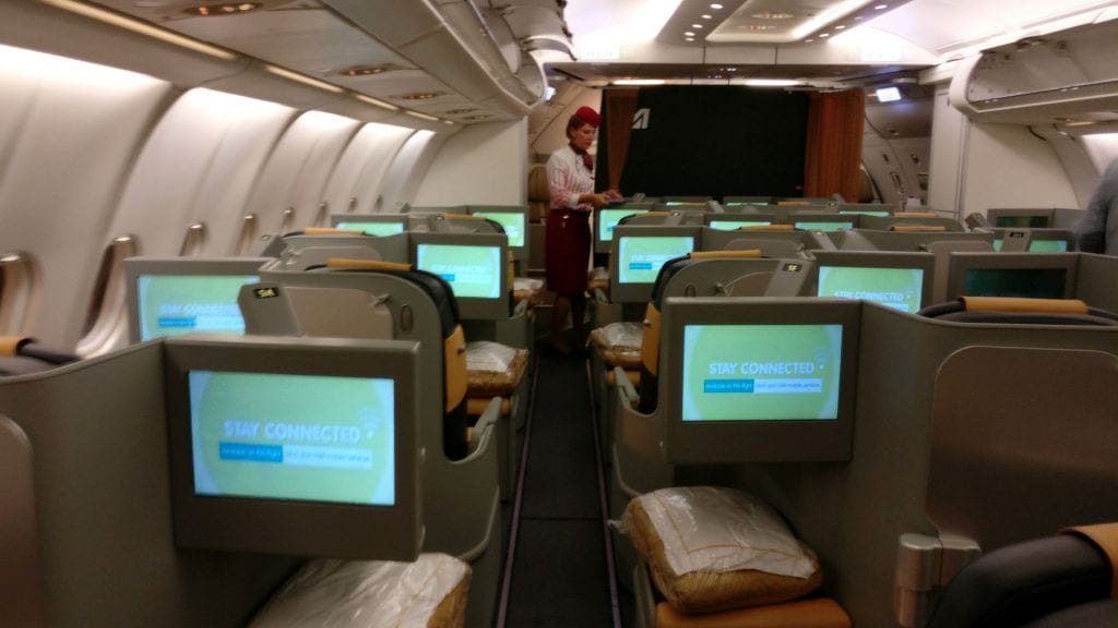 Alitalia Business Class Airbus A330 Cabin