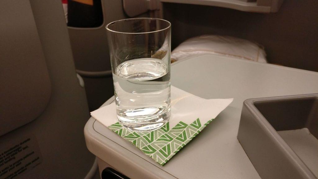 Alitalia Business Class Airbus A330 Welcome Drink