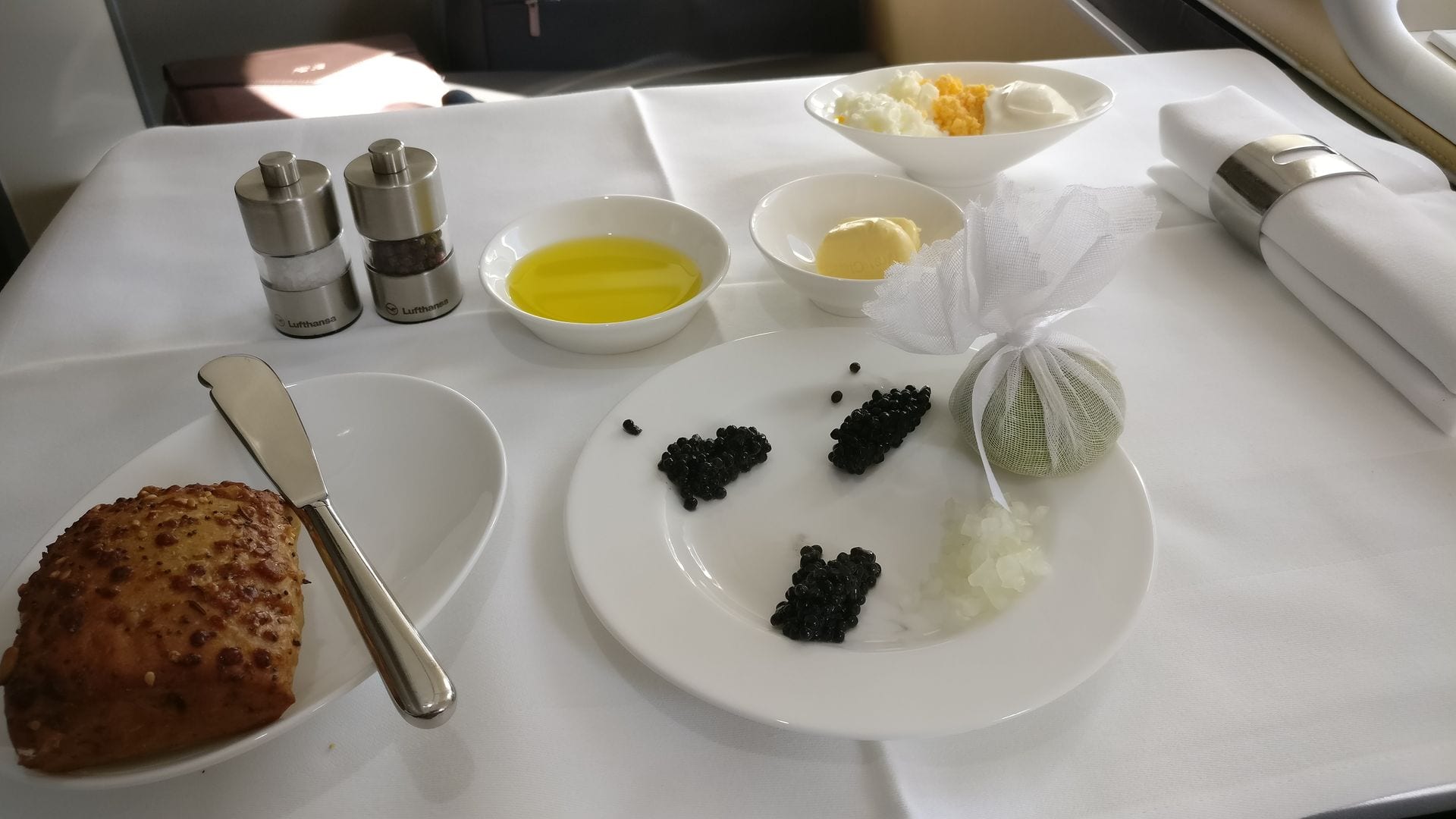 Lufthansa First Class Caviar
