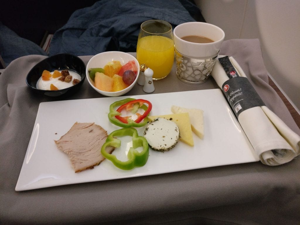 Turkish Airlines Business Class Airbus A330 Breakfast