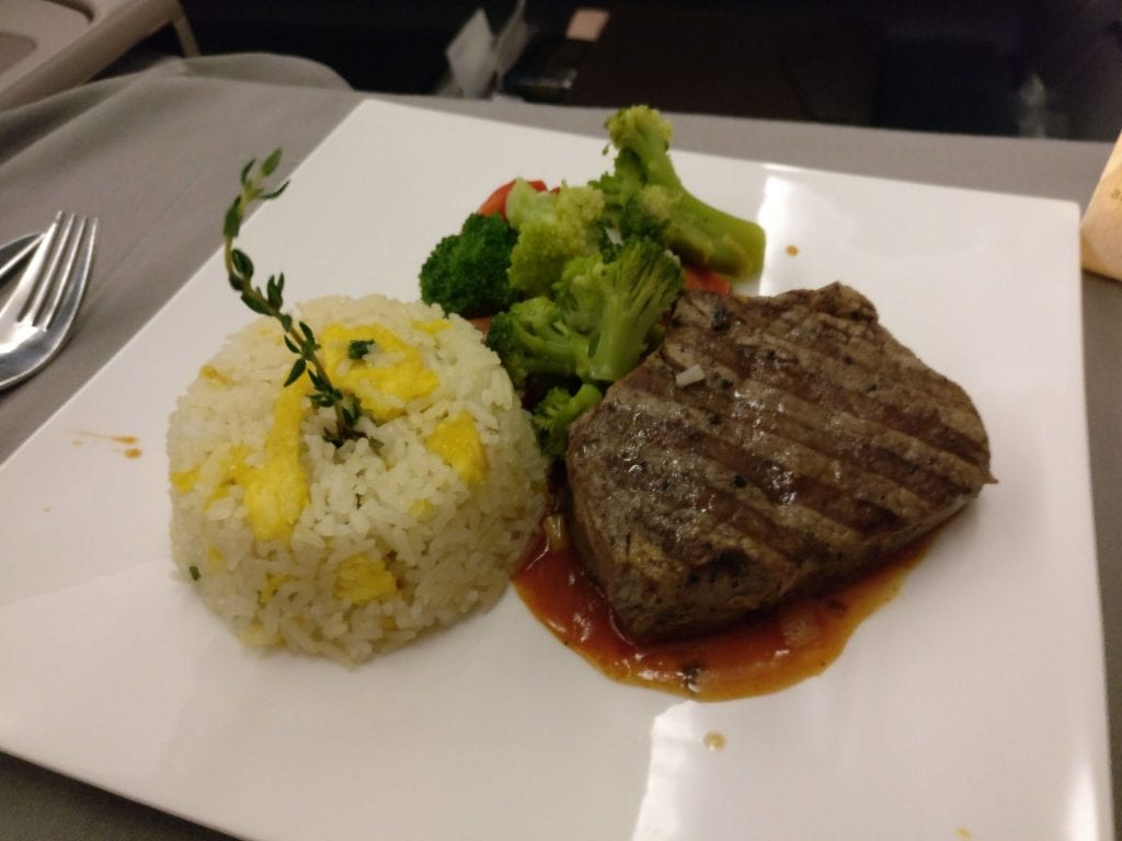 Turkish Airlines Business Class Airbus A330 Dinner 14
