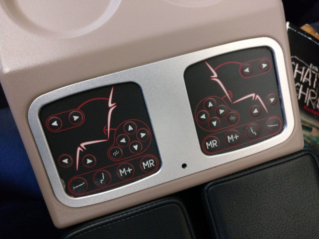 Turkish Airlines Business Class Boeing 777 Seat Controls