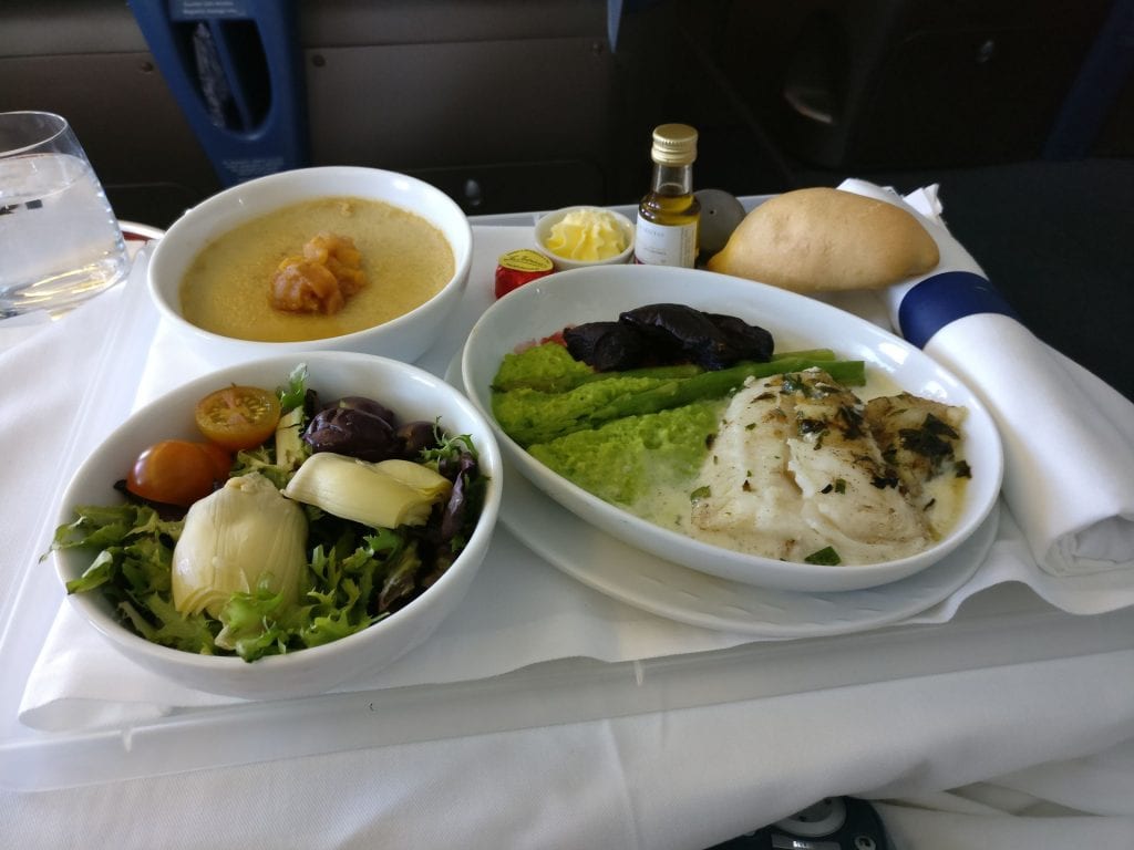 LATAM Business Class Boeing 767 Lunch 2