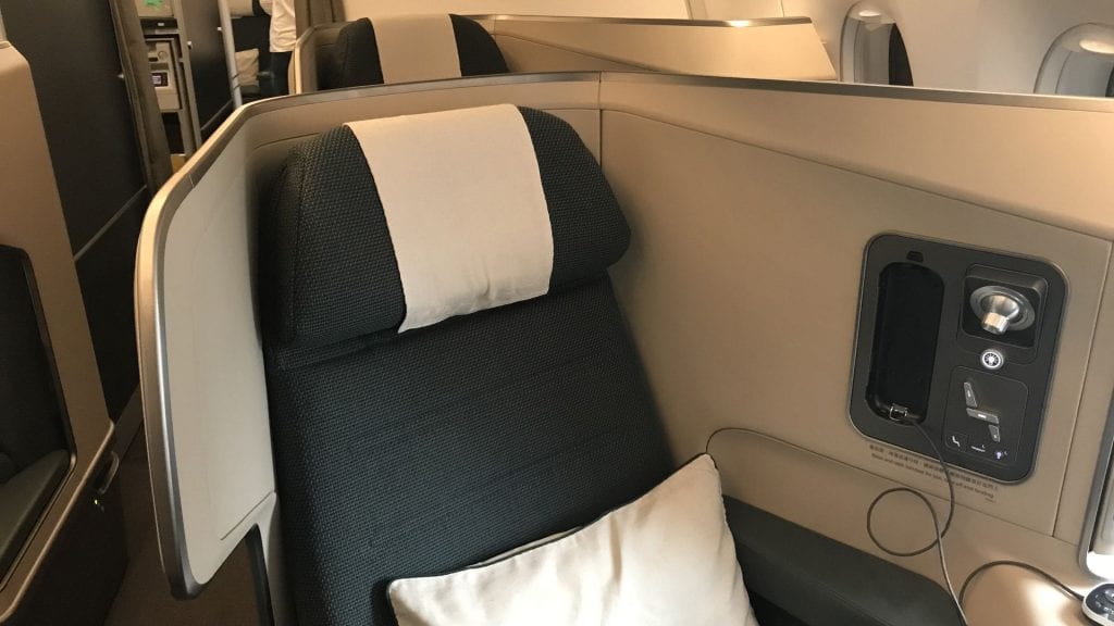Cathay Pacific Business Class Airbus A350 Sitz 2