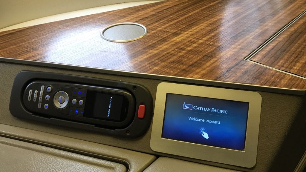 cathay pacific first class boeing 777 entertainmentcontroller