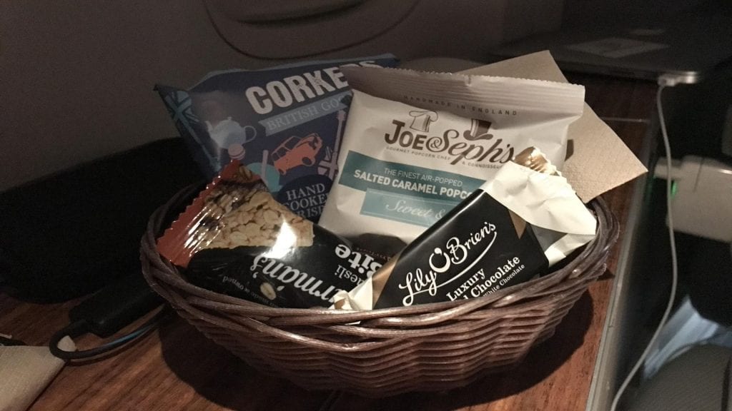 cathay pacific first class snack box