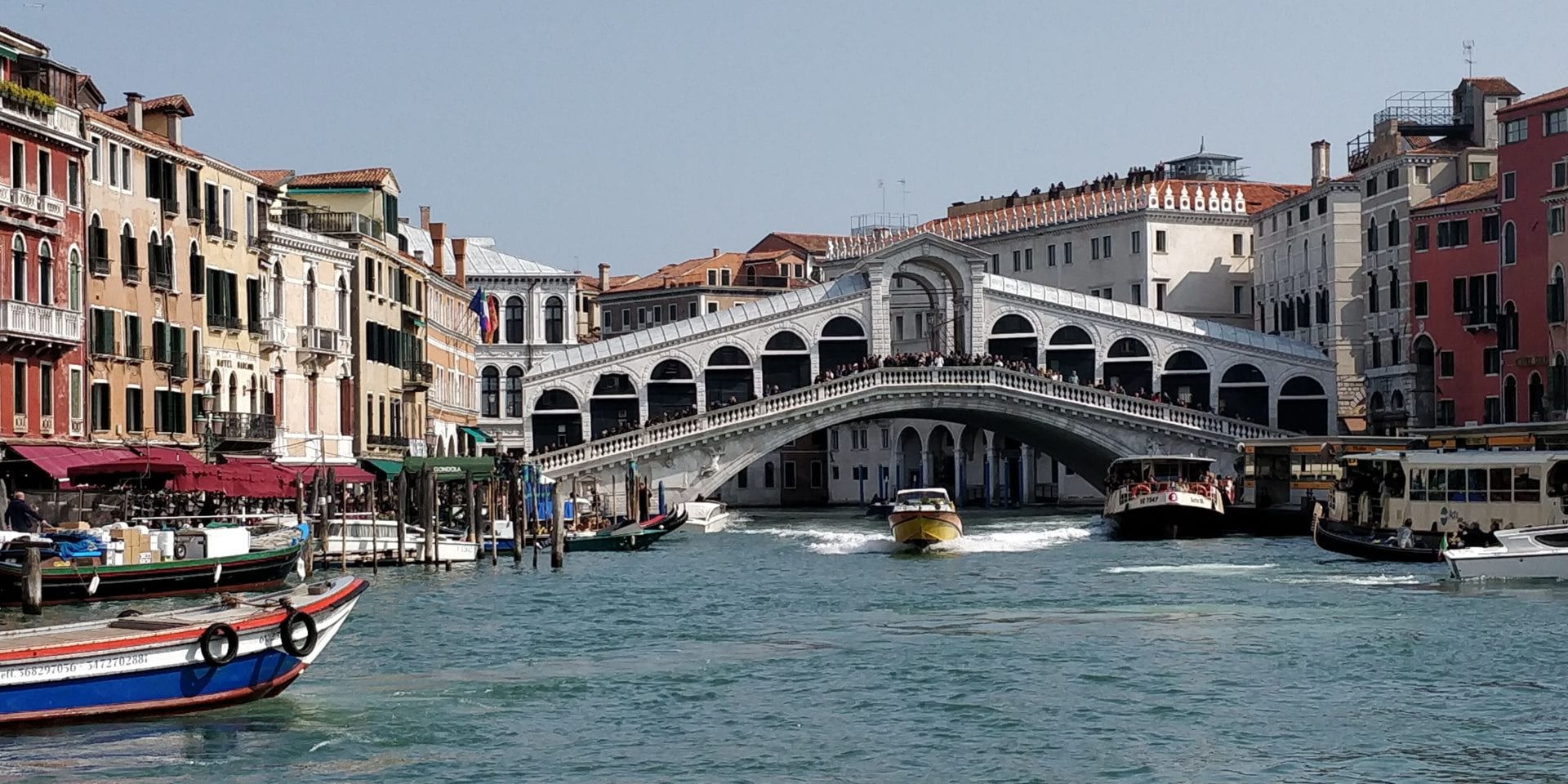 Rialto Brücke Venedig Boote Boot