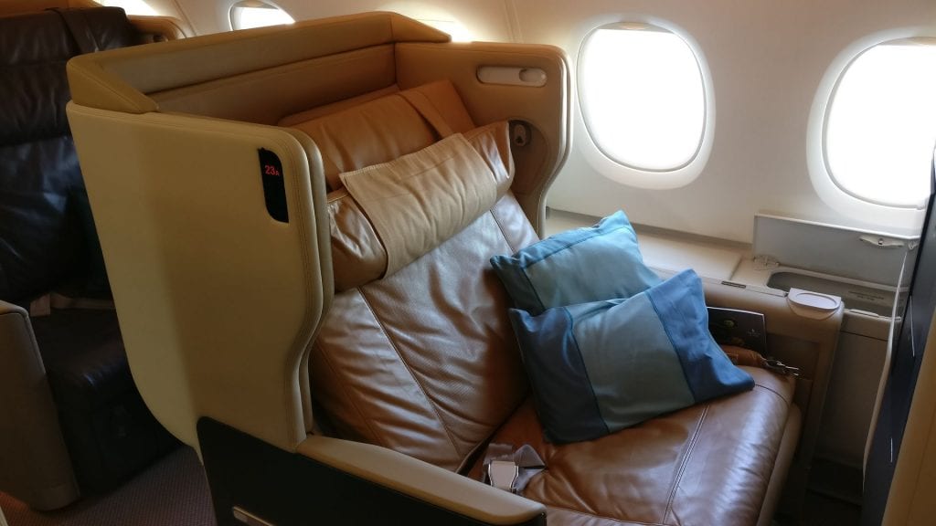 Singapore Airlines Business Class Airbus A380 Sitz