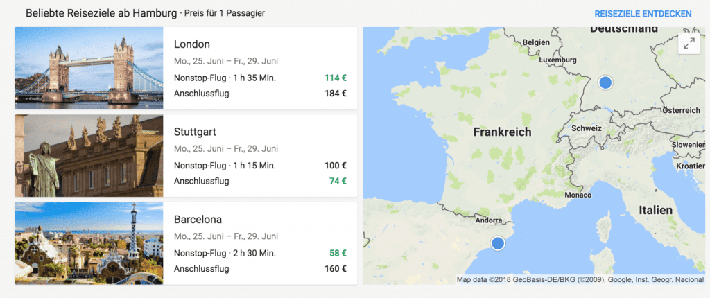 google flights neue ziele