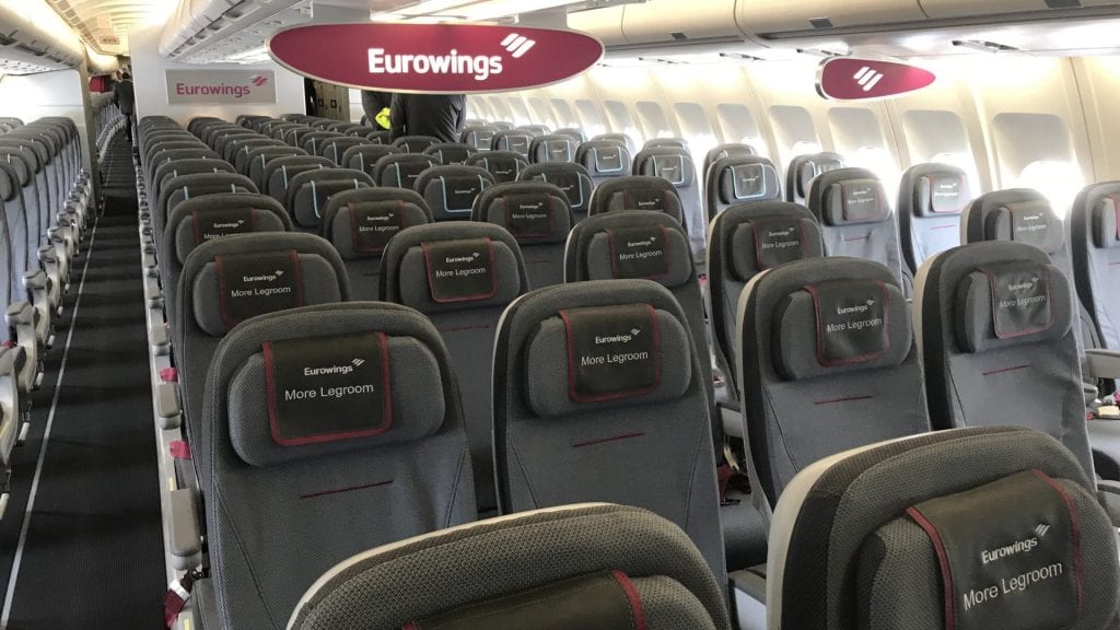 Eurowings A340 Economy Cabin.