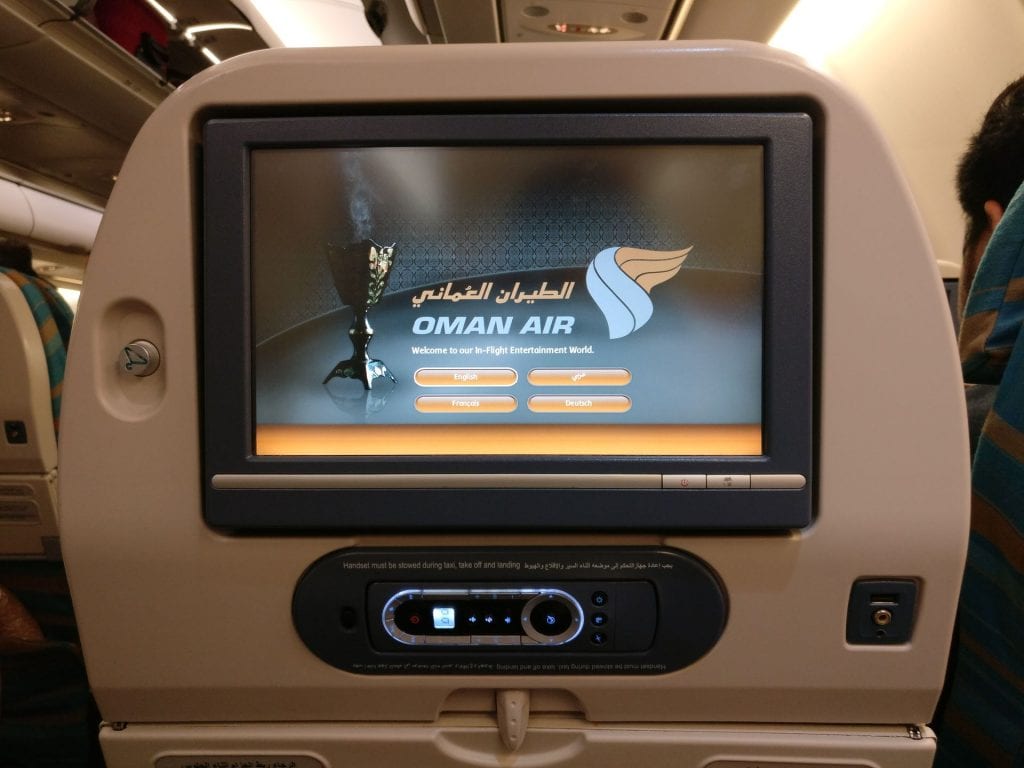 Oman Air Economy Class Airbus A330 Entertainment