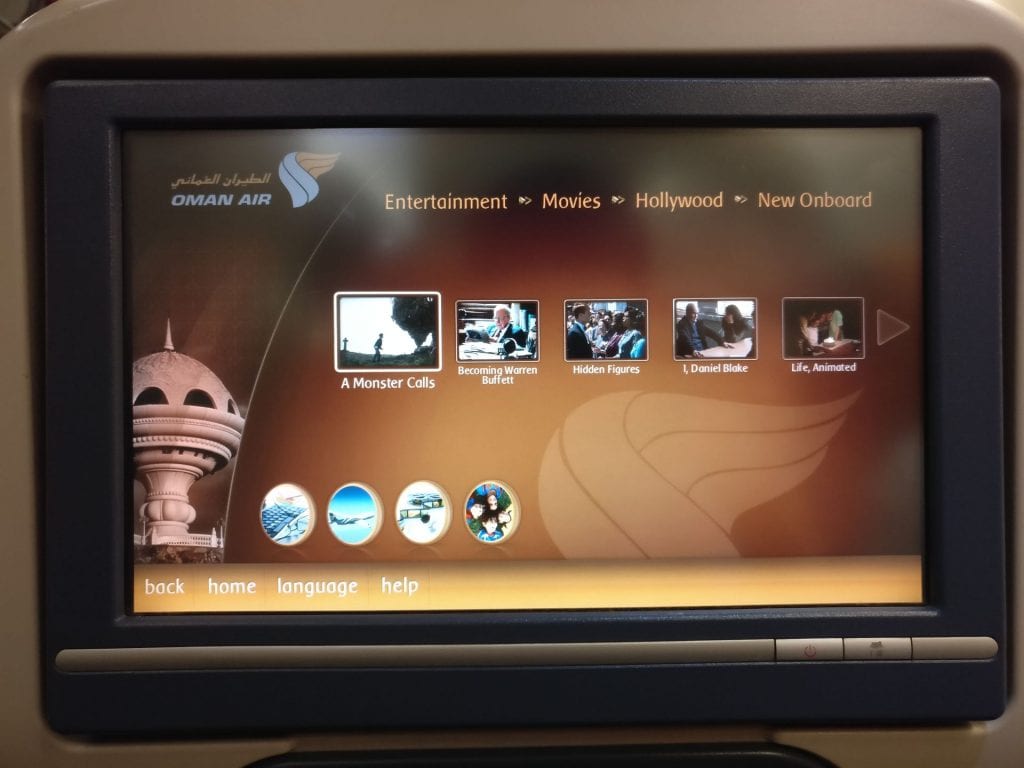 Oman Air Economy Class Airbus A330 Entertainment 3