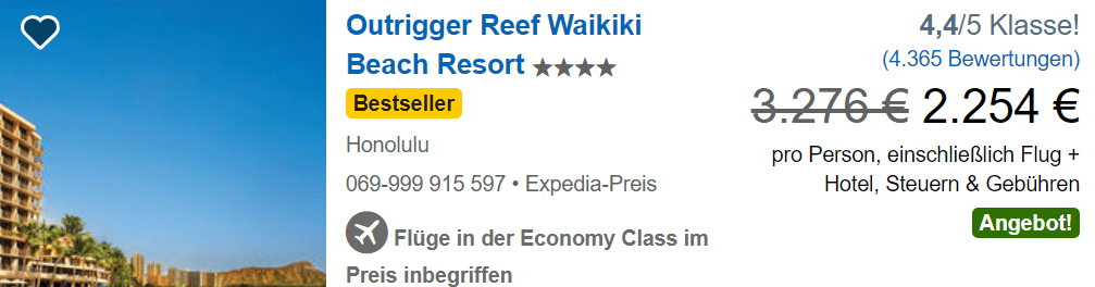 Outrigger Reef Hawaii Expedia 19 Tage