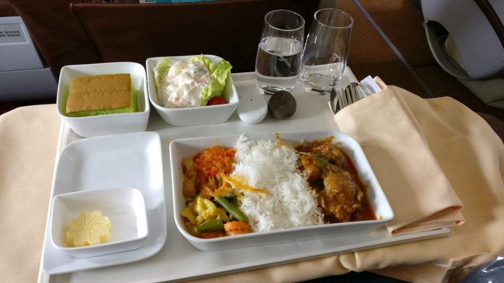 Silk Air Business Class Lunch