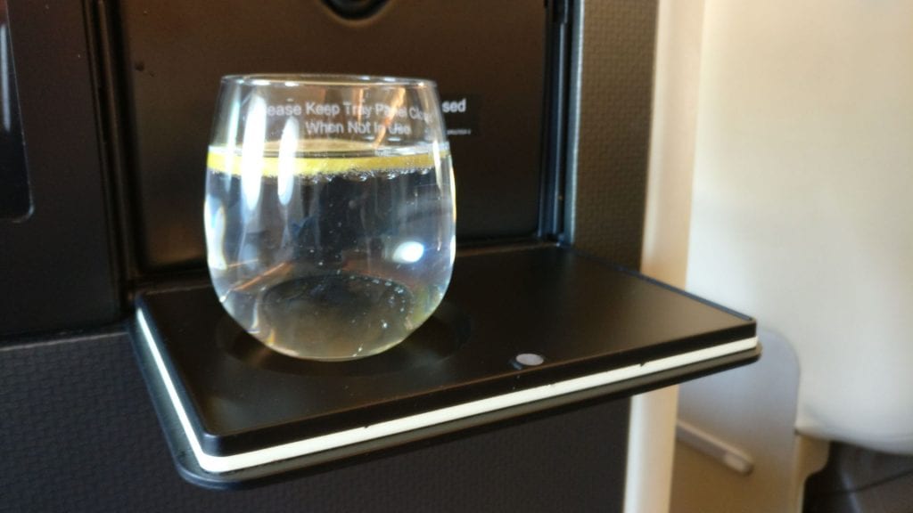 Singapore Airlines Business Class Airbus A380 Welcome Drink