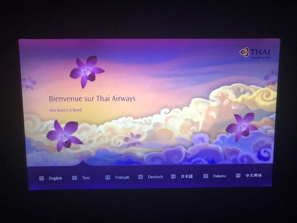 Thai Airways Economy Class Langstrecke Entertainment