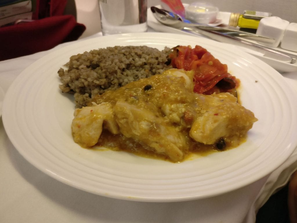 Ethiopian Airlines Business Class Boeing 737 Dinner 4