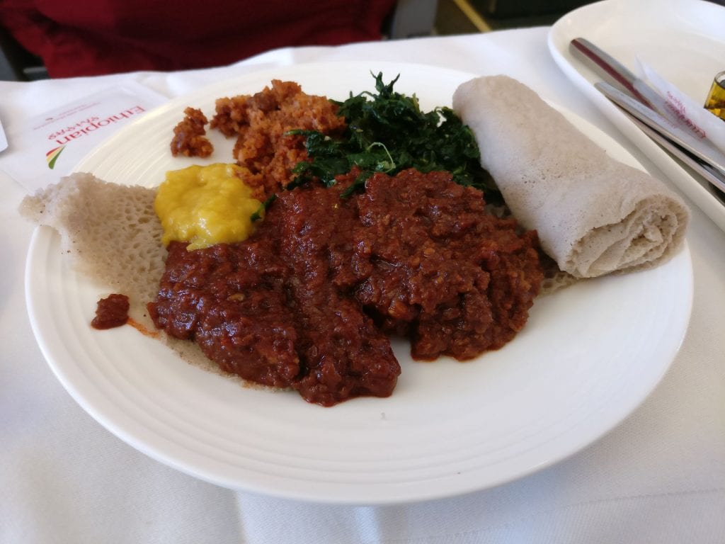 Ethiopian Airlines Business Class Boeing 737 Lunch 2