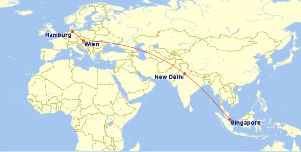 Rückreise Air India Singapur Hamburg