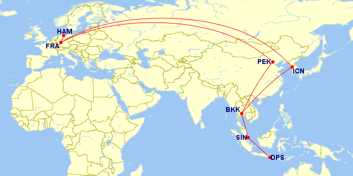 booked bali trip routing