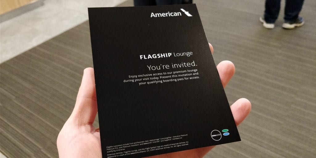 American Airlines Flagship Lounge Chicago T3 Eingang Karte