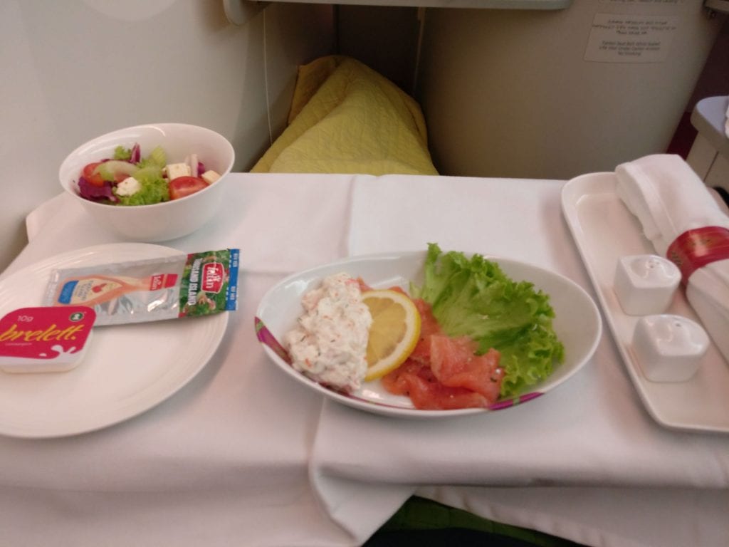Ethiopian Airlines Business Class Boeing 787 Dinner
