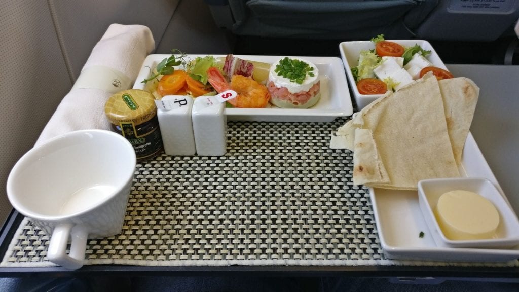 Saudia Business Class Airbus A320 Lunch