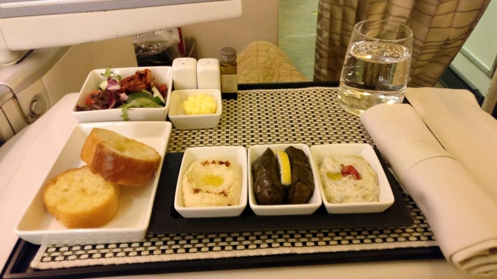 Saudia Business Class Boeing 777 Dinner