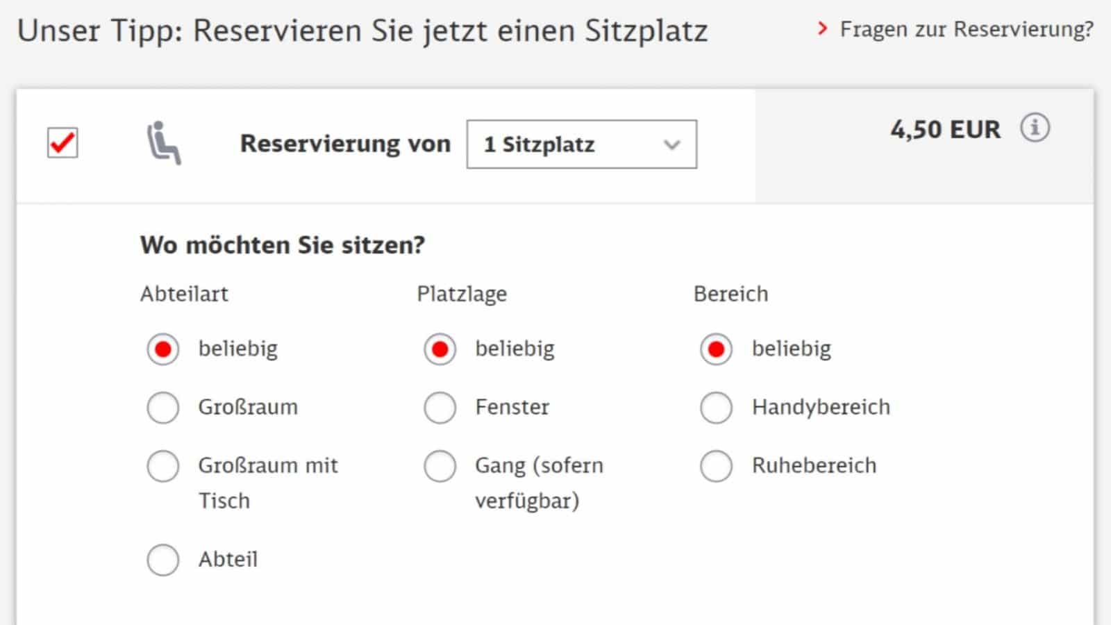 Alle Infos und Tipps zur Sitzplatzreservierung bei der Bahn