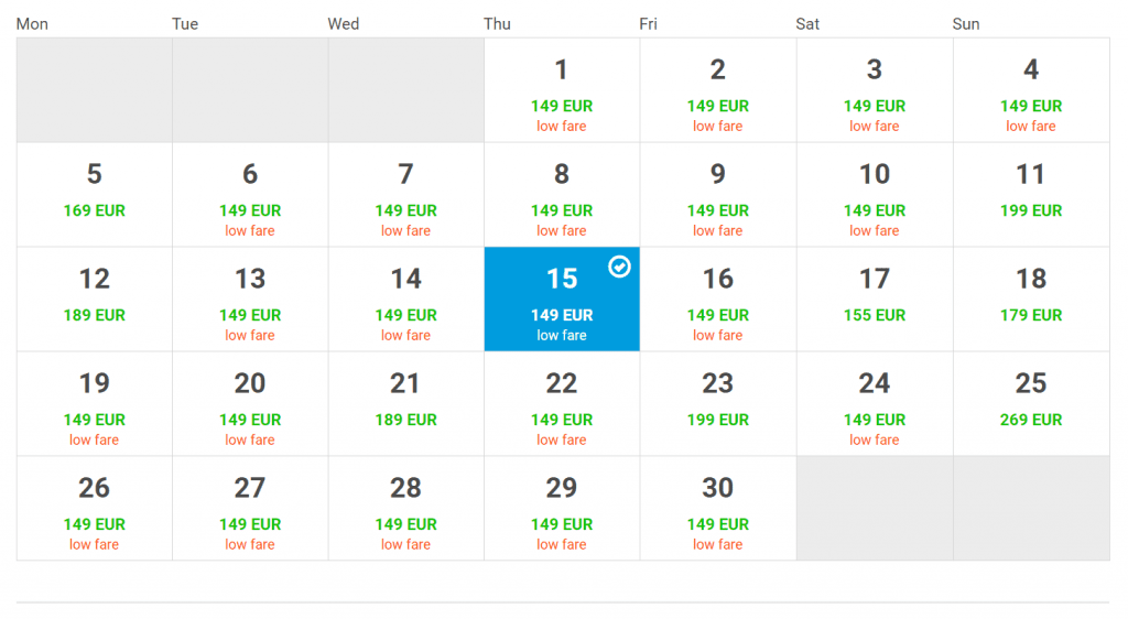 Primera Air Tiefpreiskalender