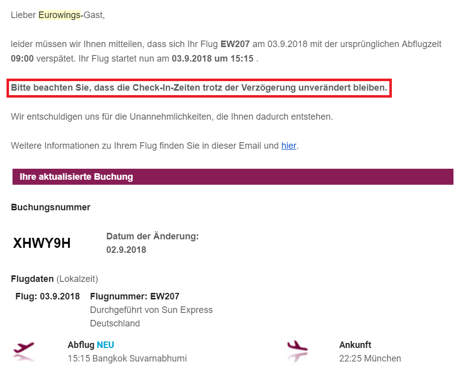 Eurowings Verspätung E Mail