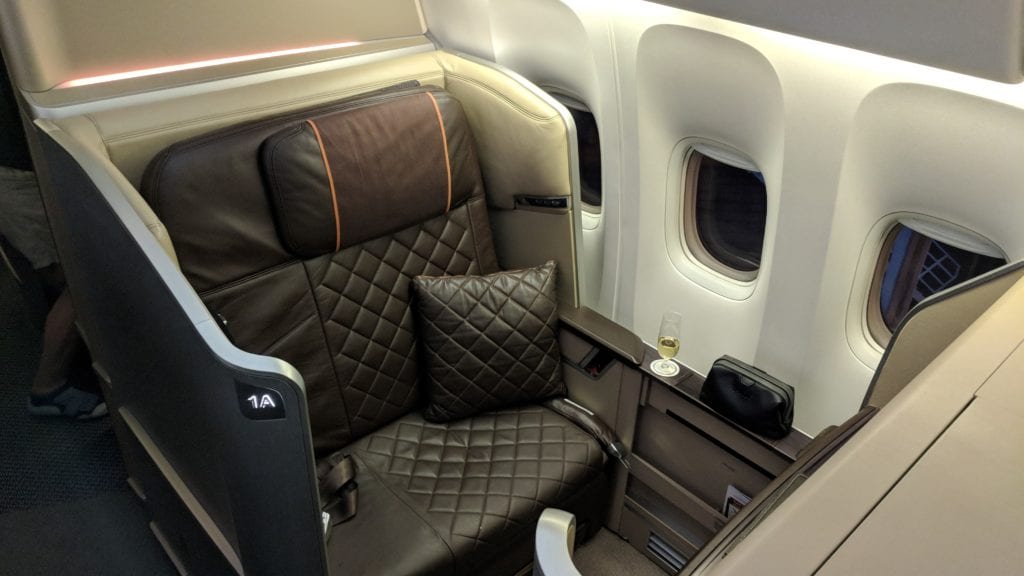 Singapore Airlines First Class Sitz 