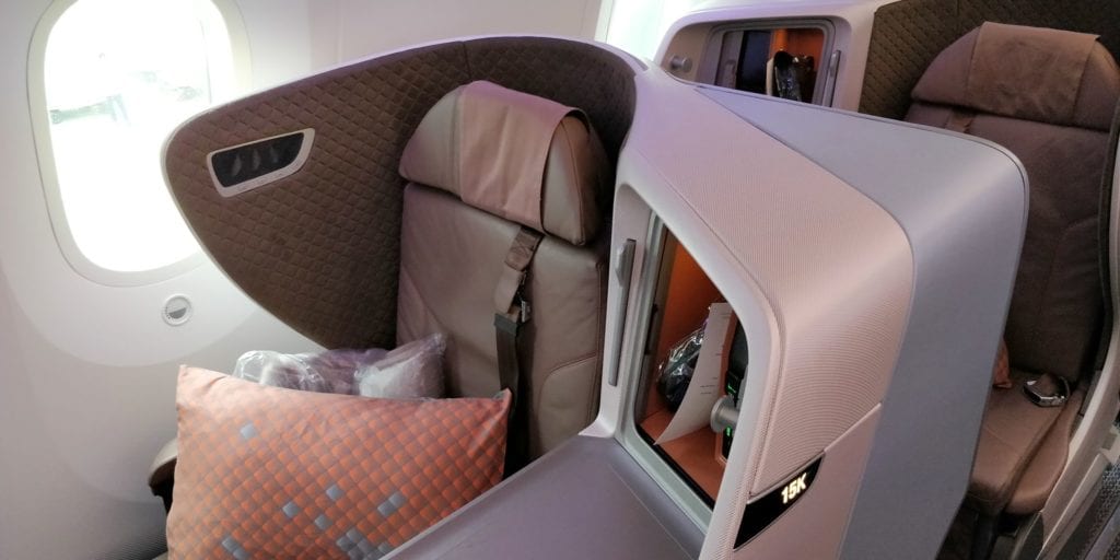 Singapore Airlines Business Class Boeing 787 10 Sitz 6