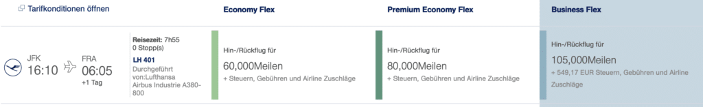 Miles and More Beispiel Storno