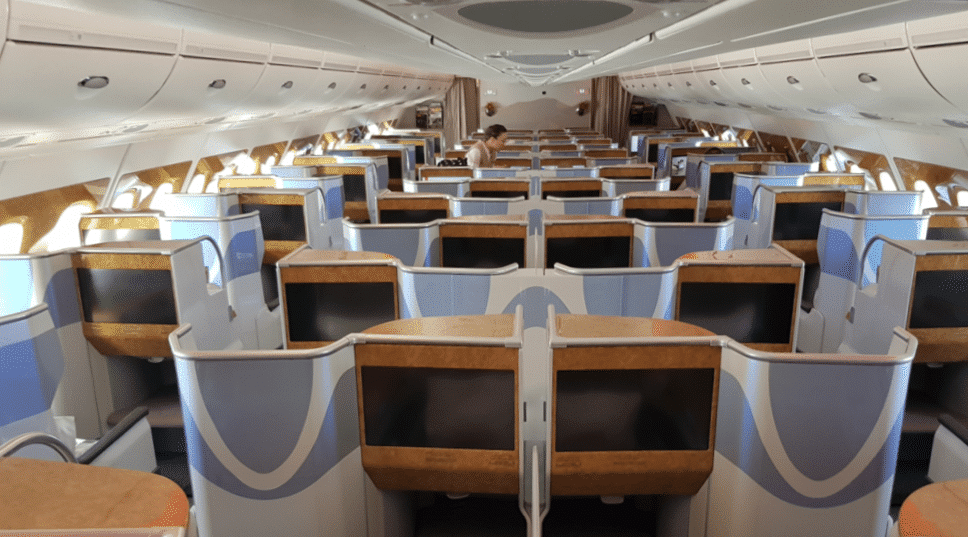 Emirates Business Class Airbus A380 Kabine