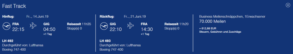 FRA GIG Meilenschnäppchen