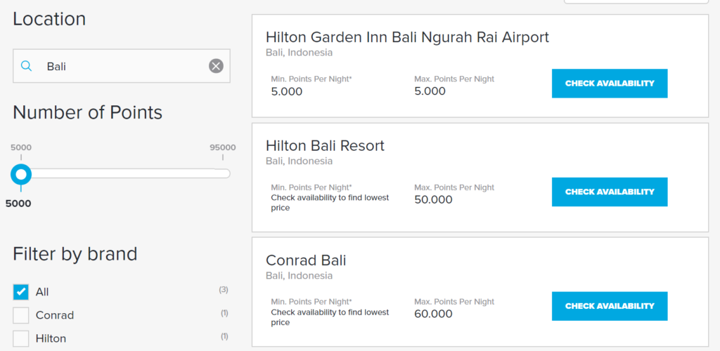 Hilton Points Explorer Bali
