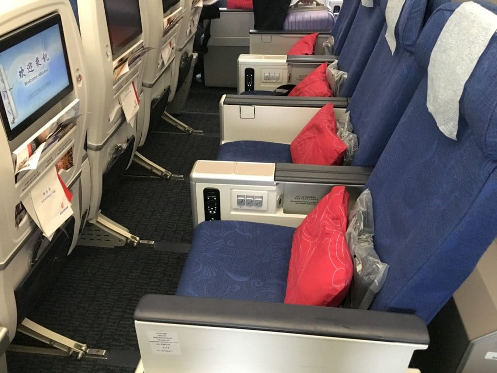 Air China Premium Economy Class Sitz 3