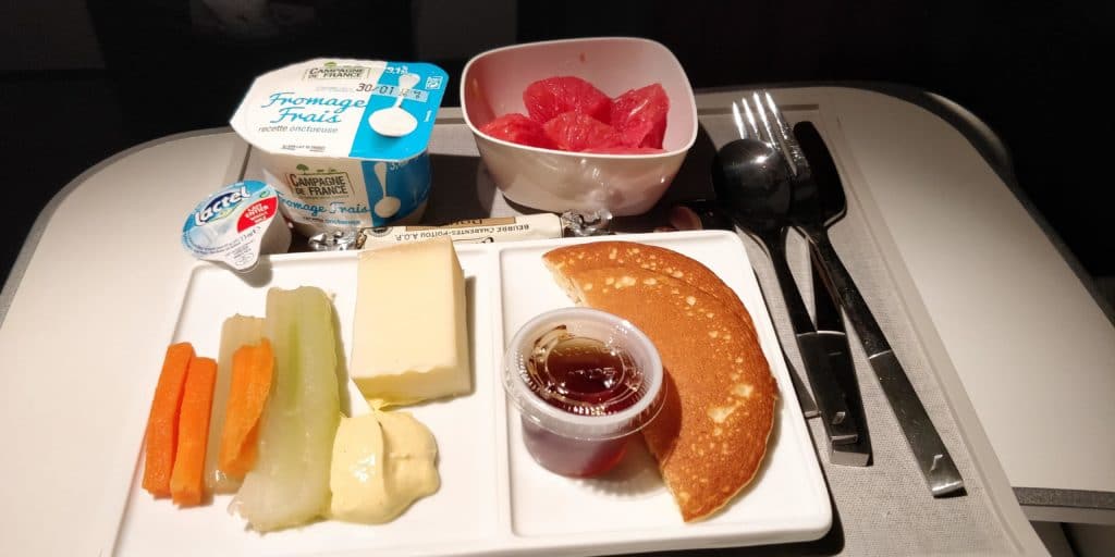 Air France Business Class Kurzstrecke Frühstück