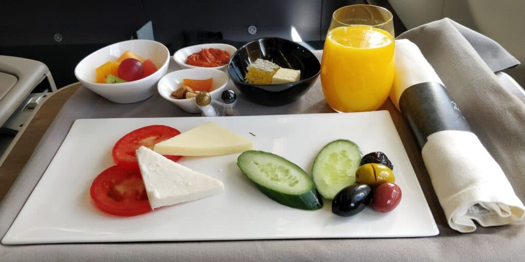 Turkish Airlines Business Class Istanbul Berlin Catering