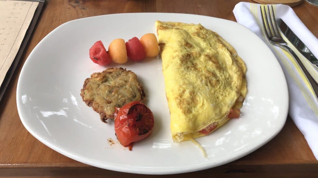 Ka'ana Resort San Ignacio Belize Frühstück Omelette